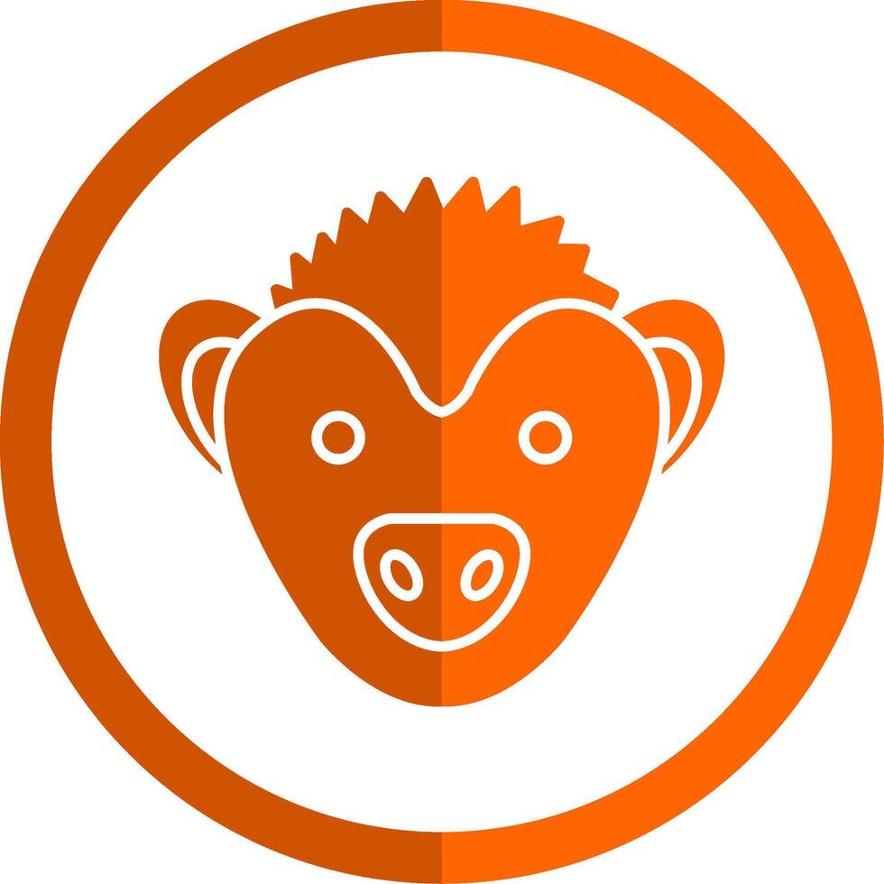 Hedgehog Glyph Orange Circle Icon vector