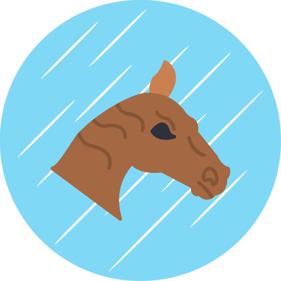 Horse Flat Blue Circle Icon vector