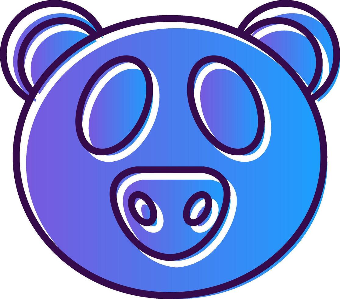 Panda Gradient Filled Icon vector