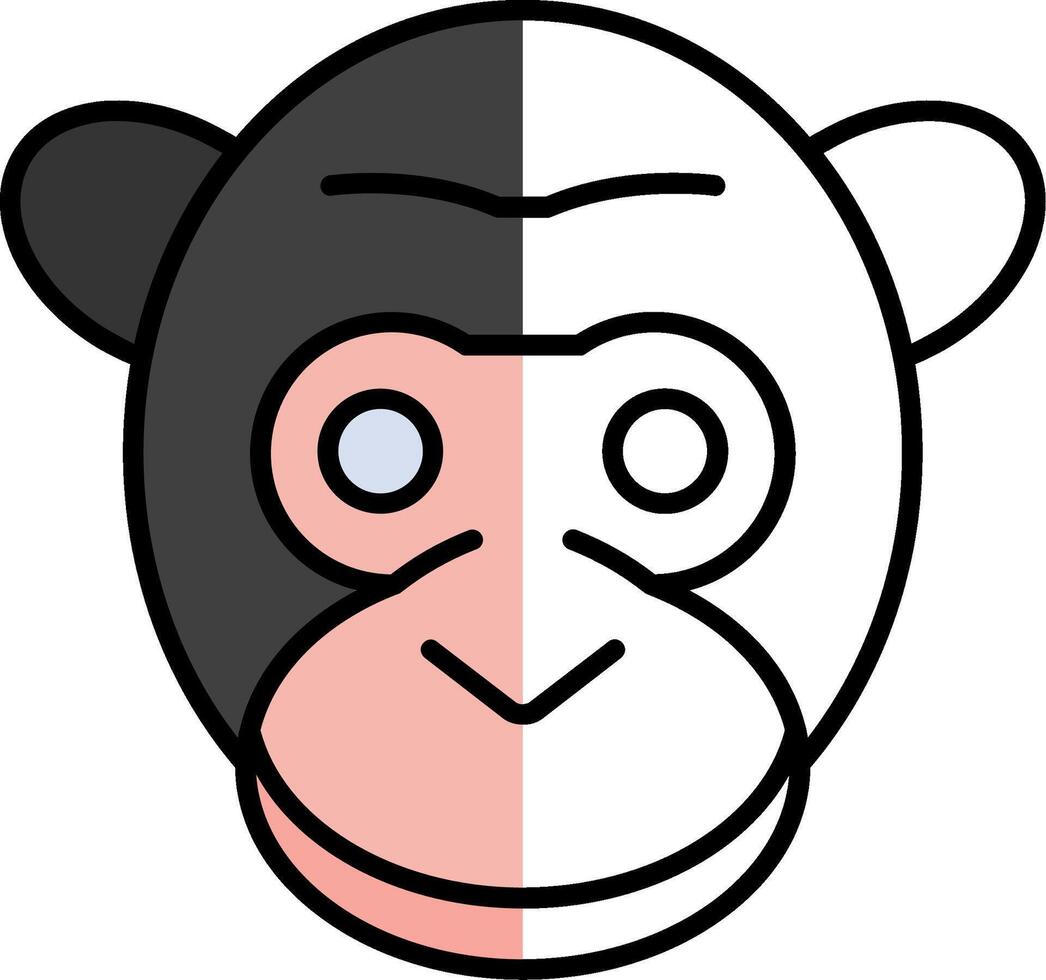 Gorilla Filled Half Cut Icon vector