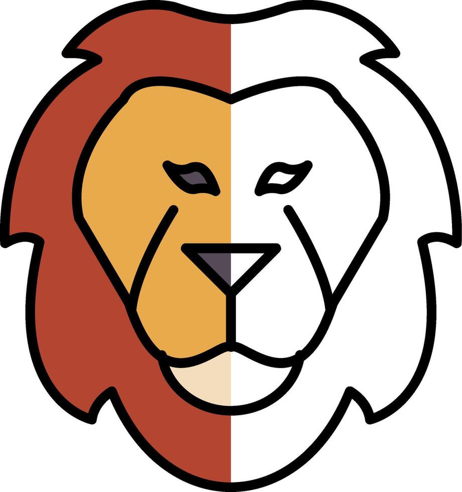 Lion Filled Half Cut Icon vector