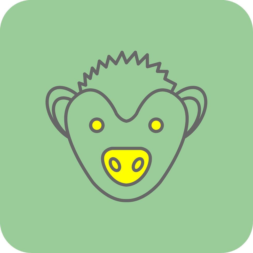 Hedgehog Filled Yellow Icon vector