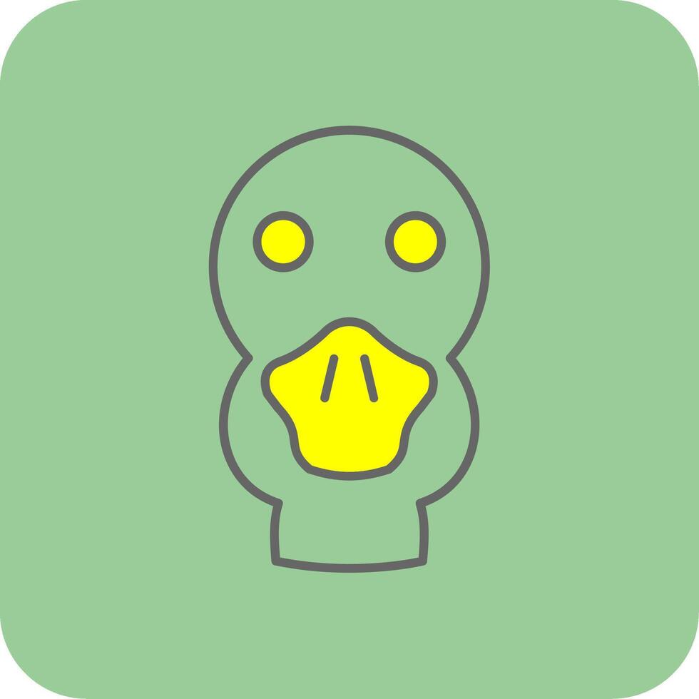 Duck Filled Yellow Icon vector