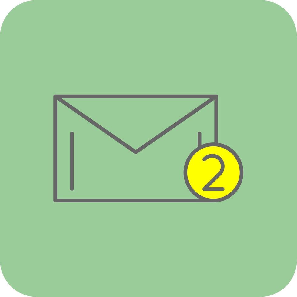 Message Received Filled Yellow Icon vector