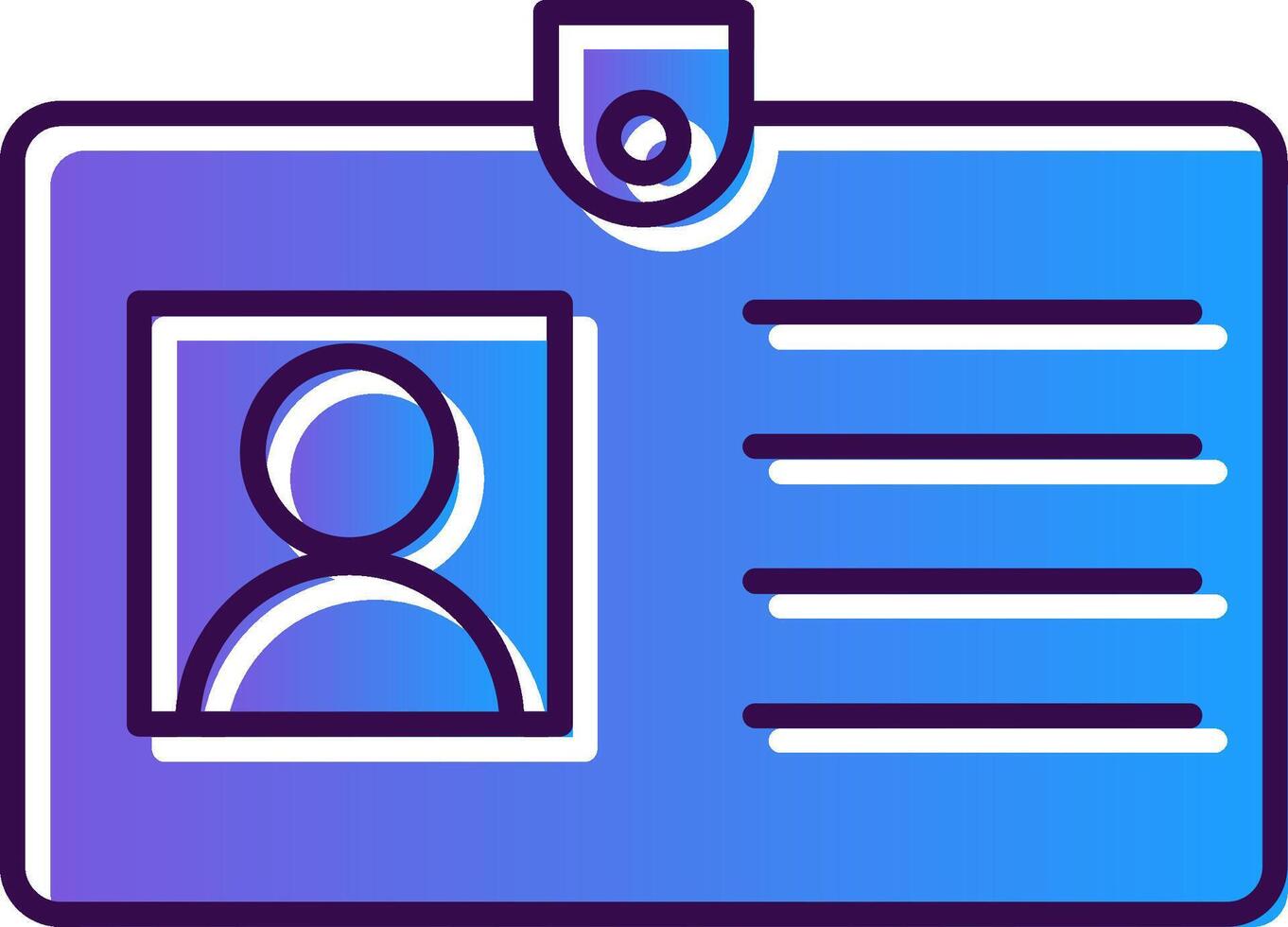 Id Card Gradient Filled Icon vector