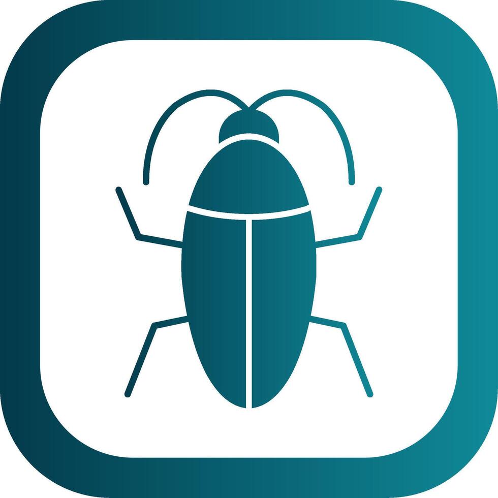 Cockroach Glyph Gradient Round Corner Icon vector