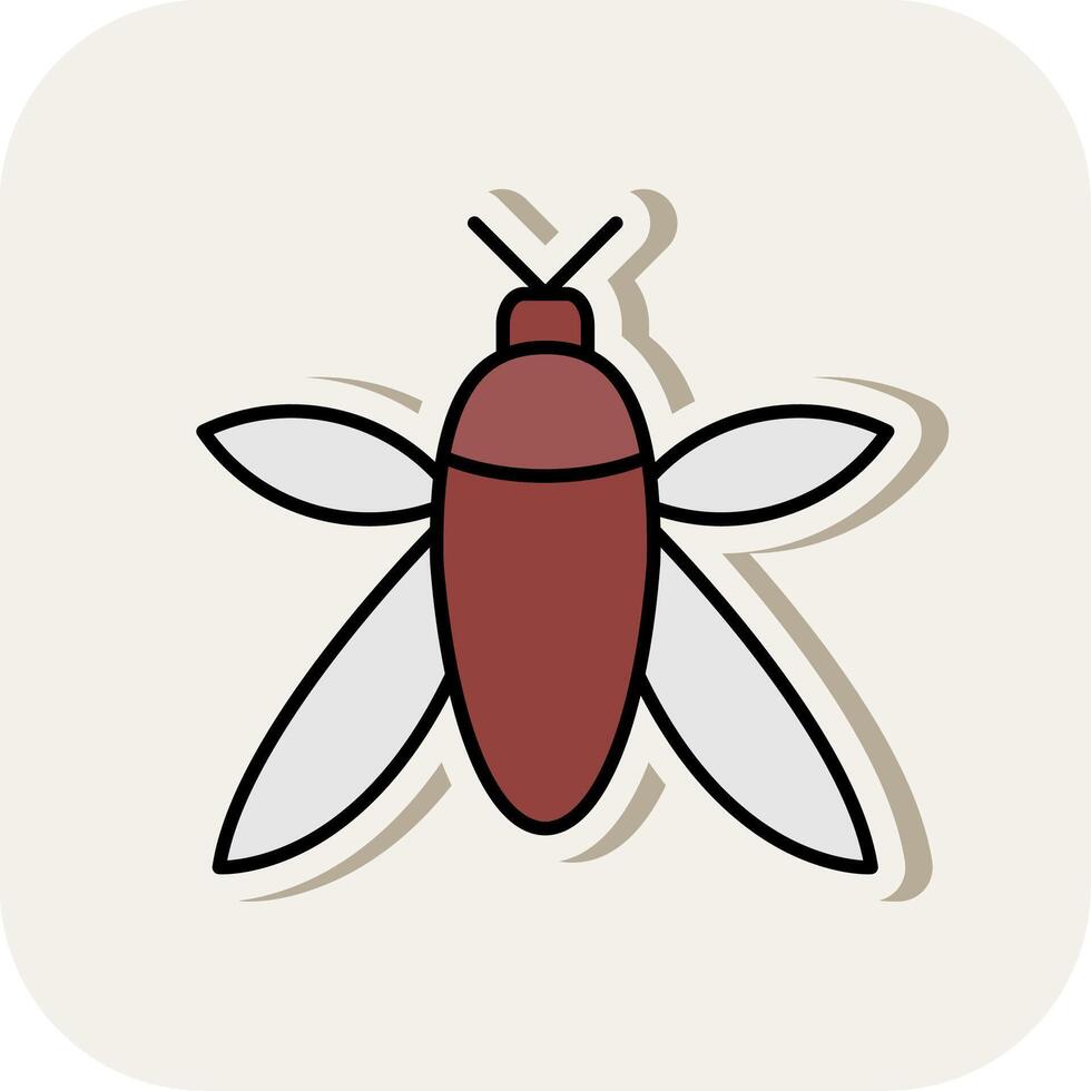 Insect Line Filled White Shadow Icon vector