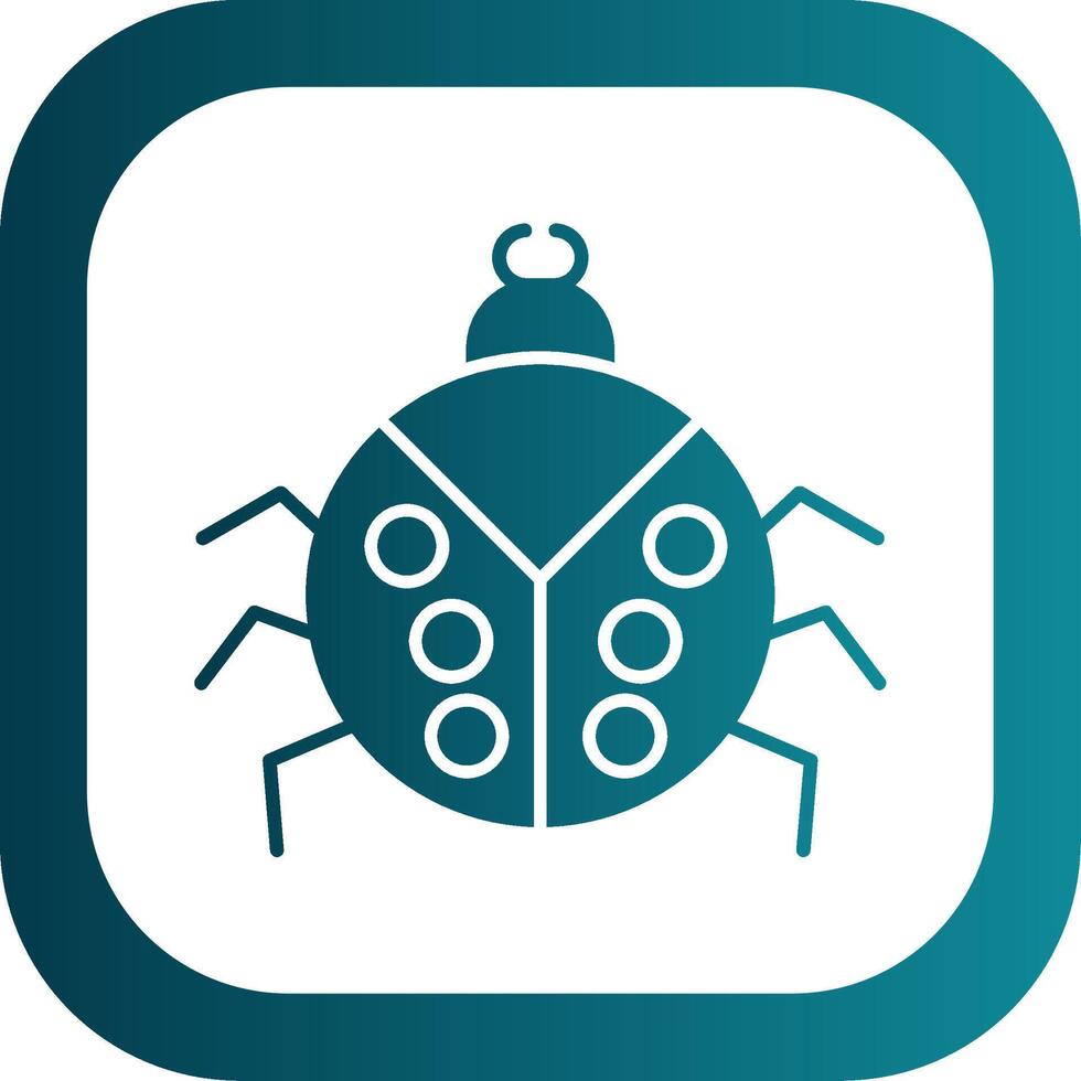 Beetle Glyph Gradient Round Corner Icon vector