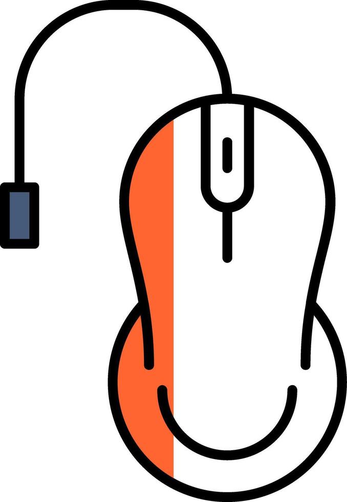 Mouse Filled Half Cut Icon vector