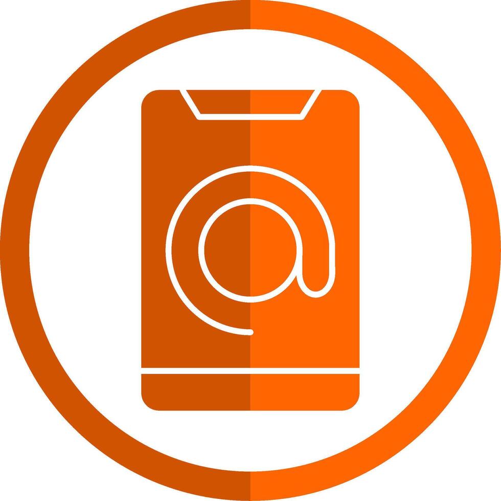 arroba glifo naranja circulo icono vector