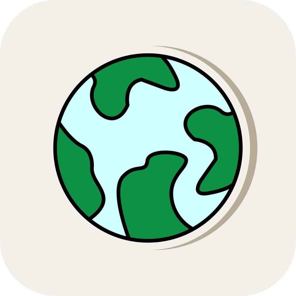 Earth Line Filled White Shadow Icon vector