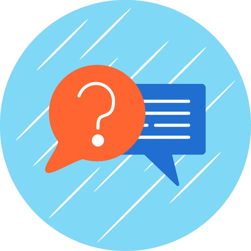 Question Flat Blue Circle Icon vector