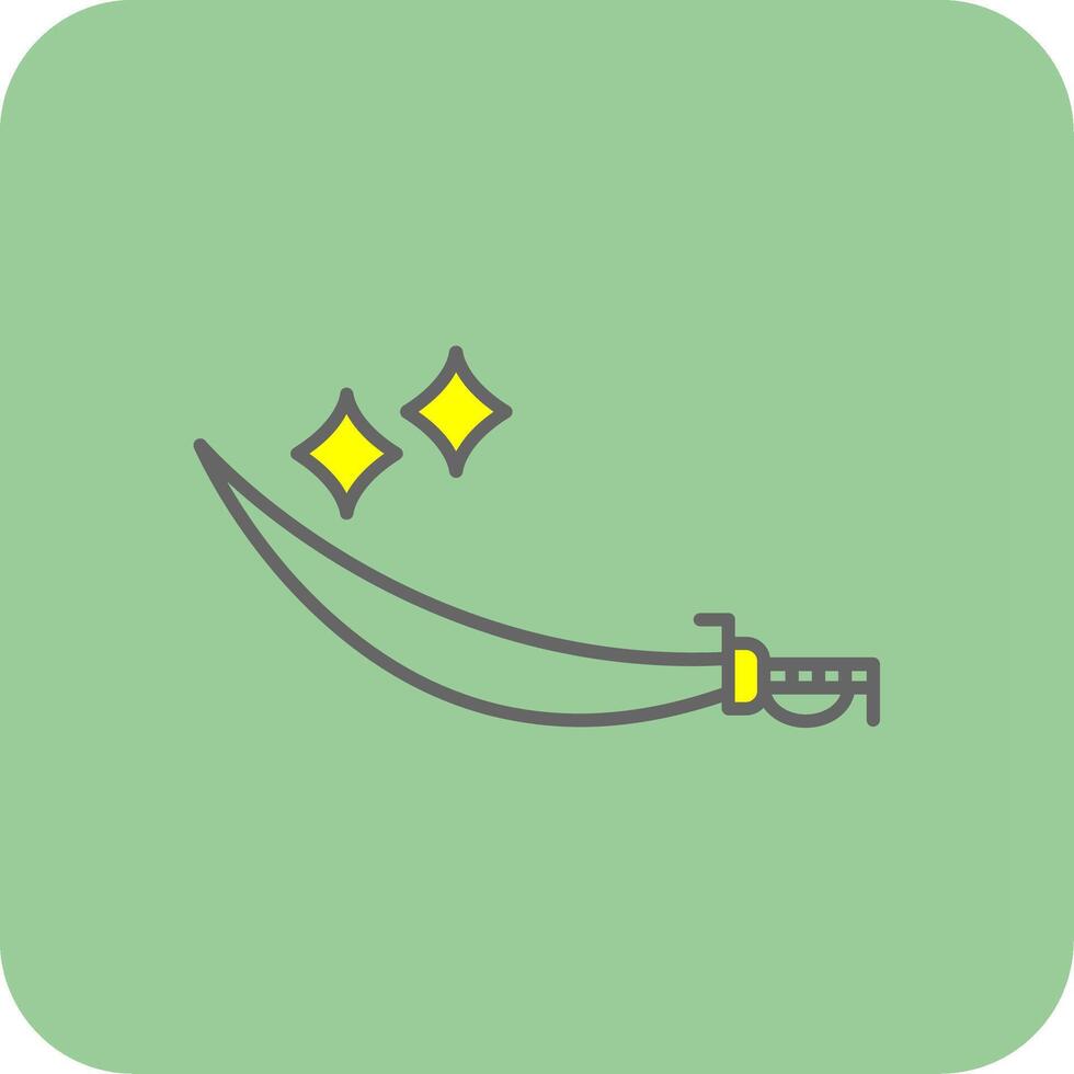 Sword Filled Yellow Icon vector