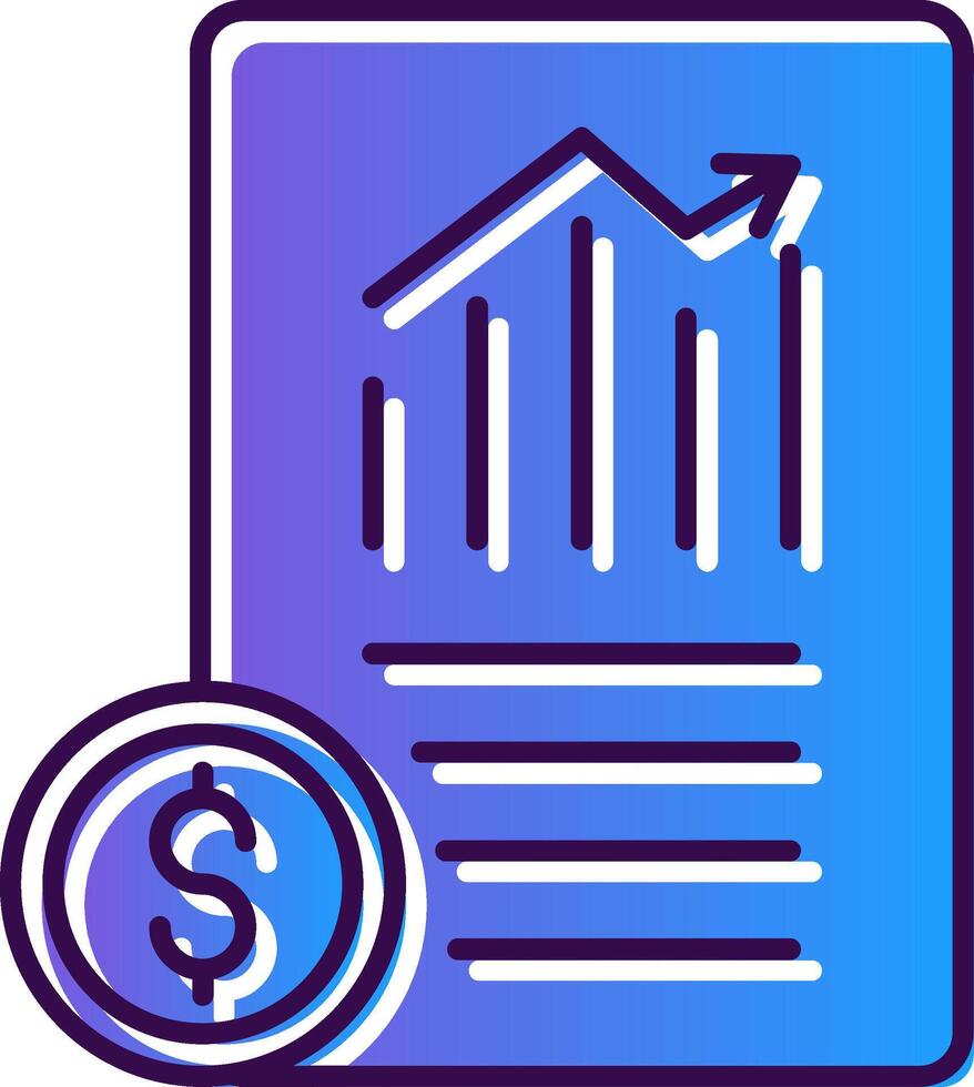 Document Gradient Filled Icon vector