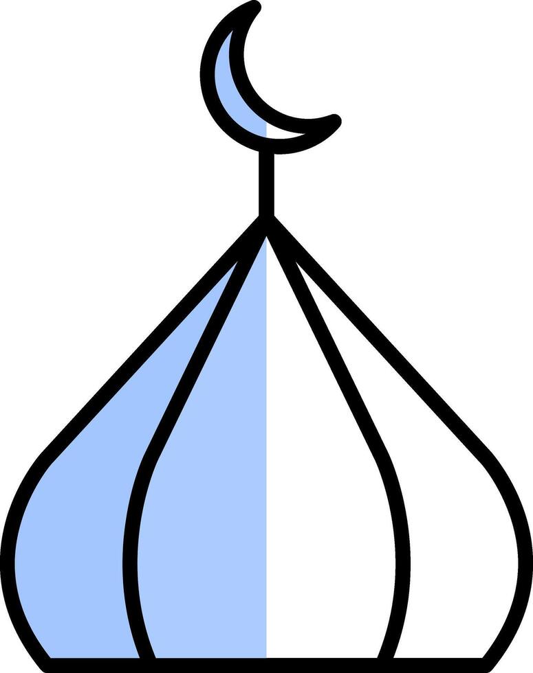 Mosque Domes Filled Half Cut Icon vector