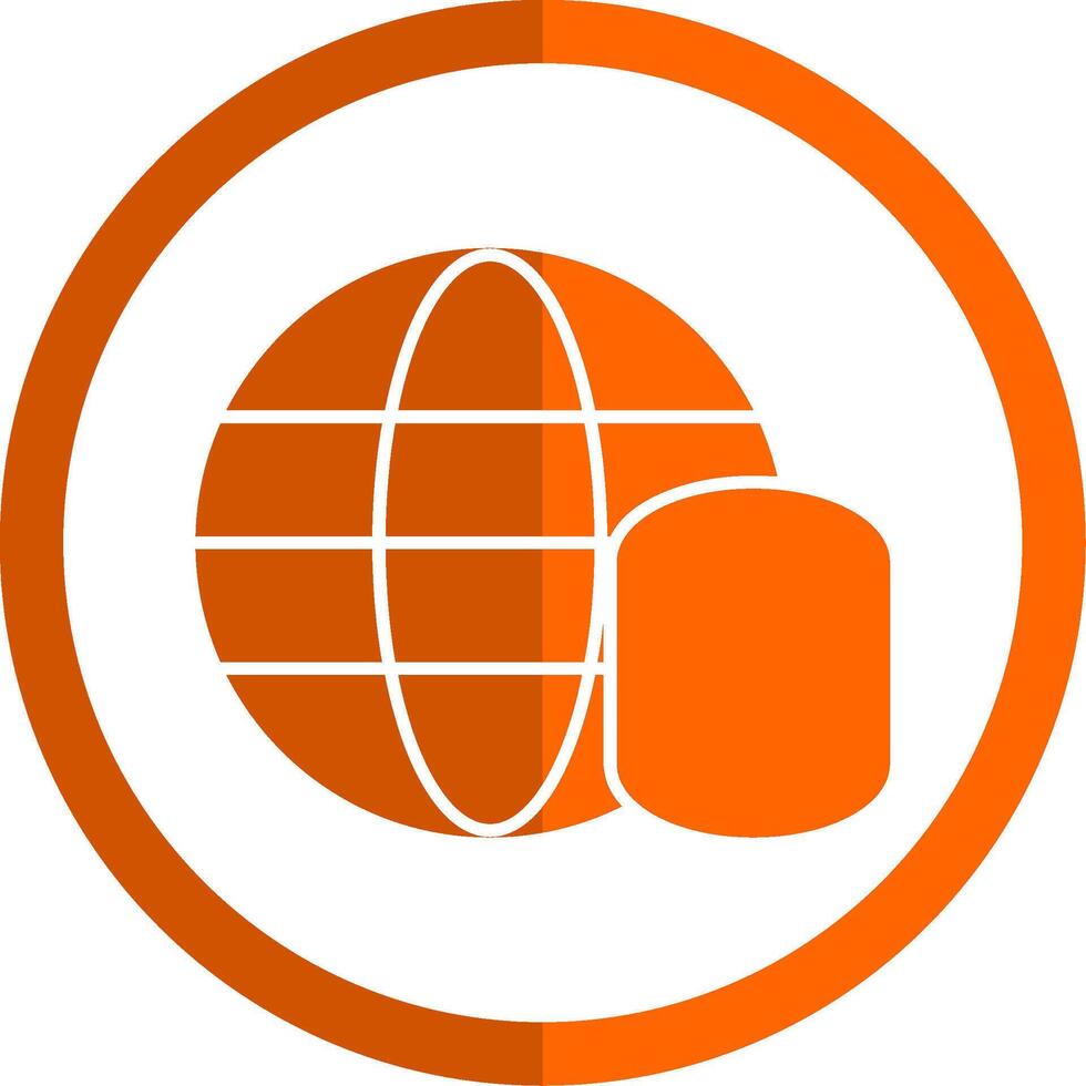 Network Glyph Orange Circle Icon vector