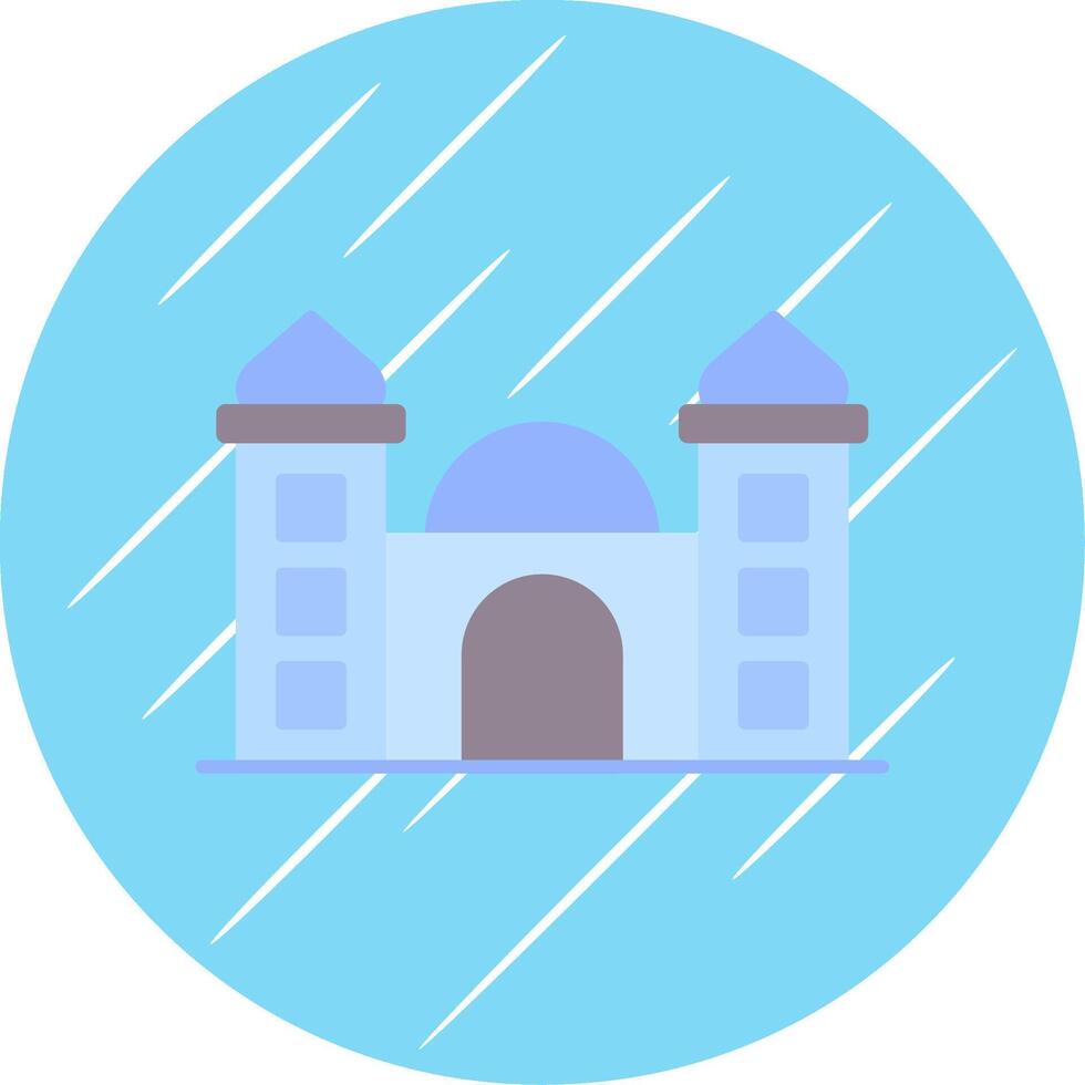 Mosque Flat Blue Circle Icon vector