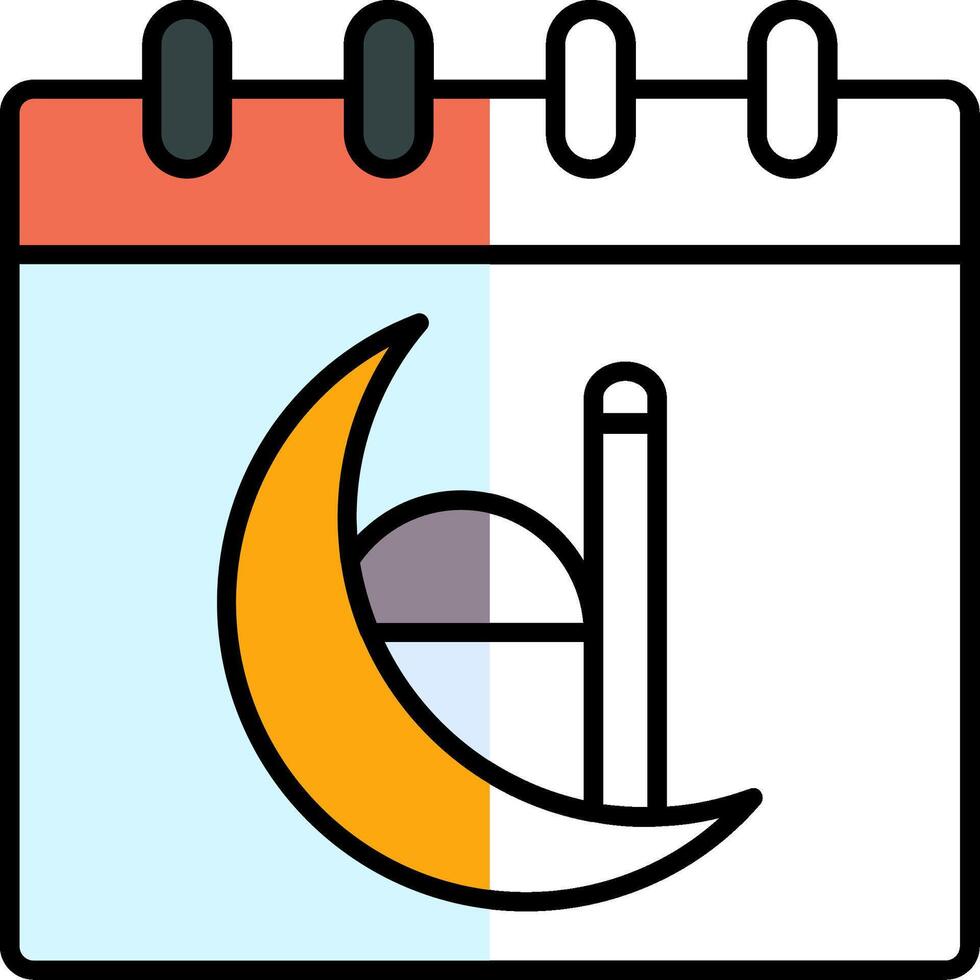 Calendar Filled Half Cut Icon vector