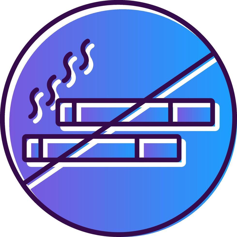 No de fumar degradado lleno icono vector