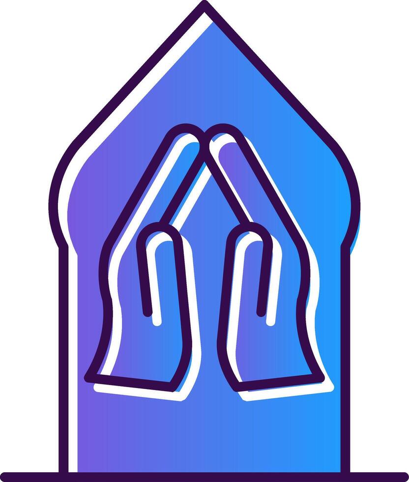 Pray Gradient Filled Icon vector