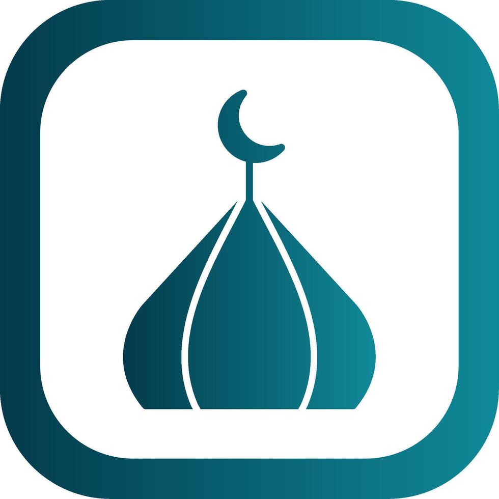 Mosque Domes Glyph Gradient Round Corner Icon vector