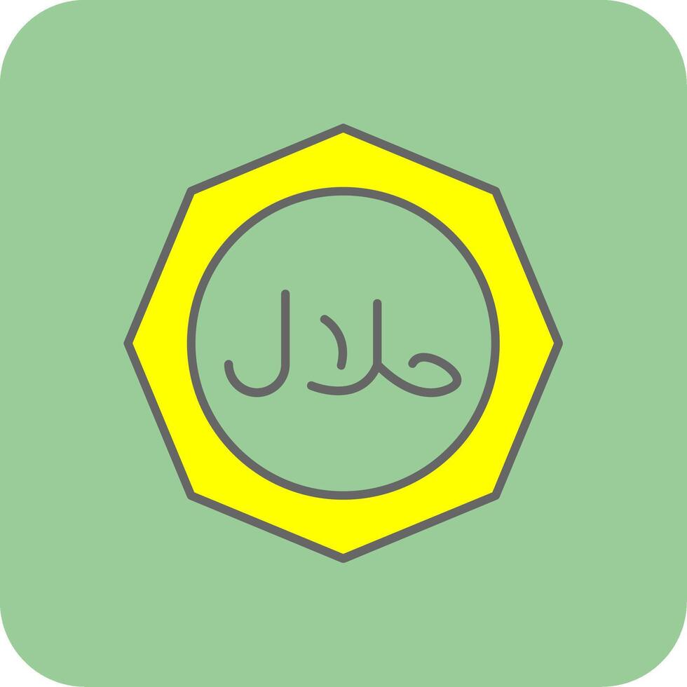 Halal Filled Yellow Icon vector