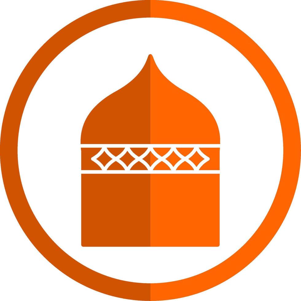 islámico arquitectura glifo naranja circulo icono vector
