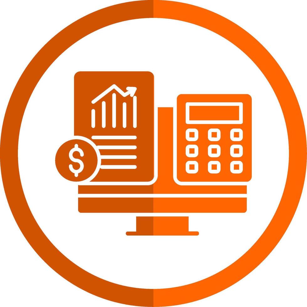 Accountant Glyph Orange Circle Icon vector