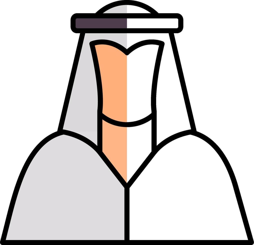 Arabian Filled Half Cut Icon vector