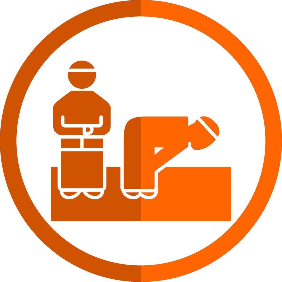Worship Glyph Orange Circle Icon vector