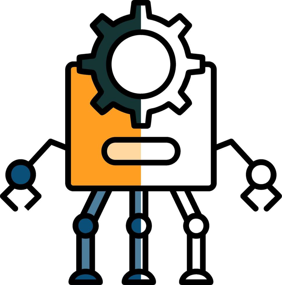 Robot Filled Half Cut Icon vector