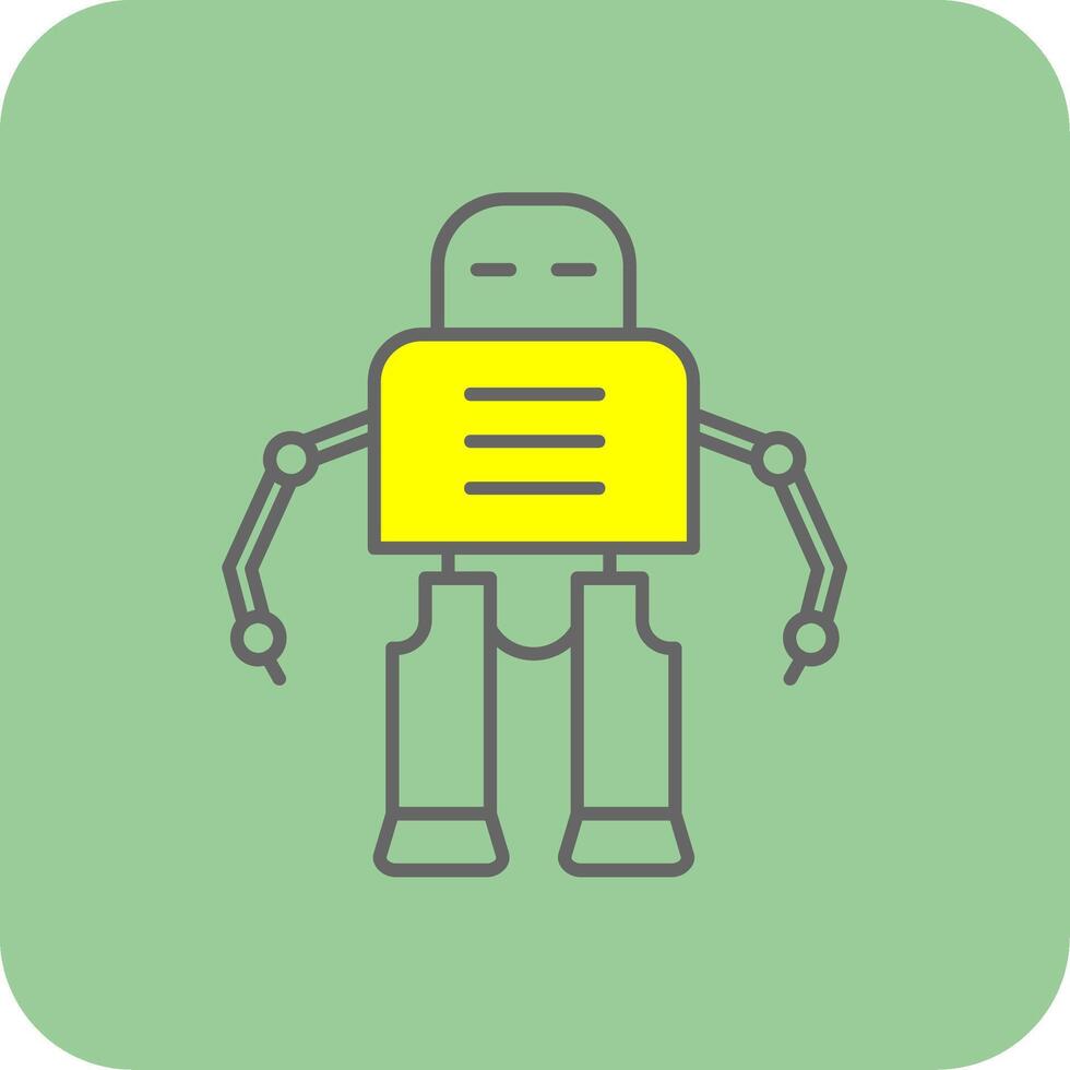 Robot Filled Yellow Icon vector