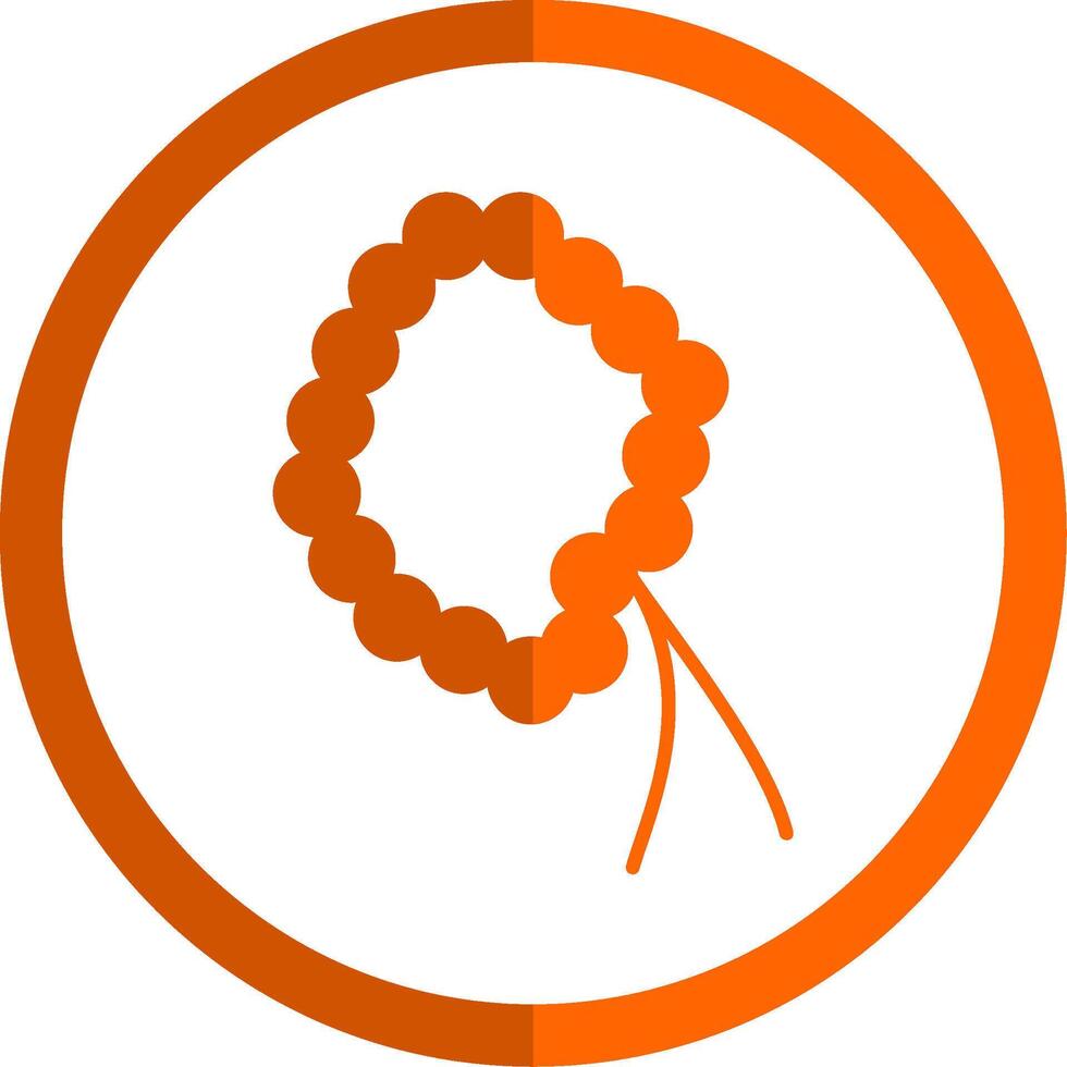 rosario glifo naranja circulo icono vector