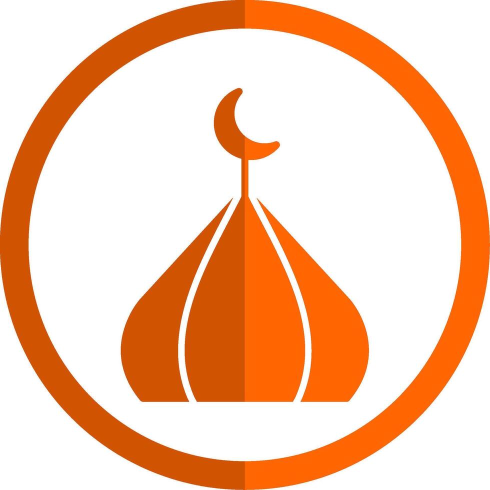 Mosque Domes Glyph Orange Circle Icon vector