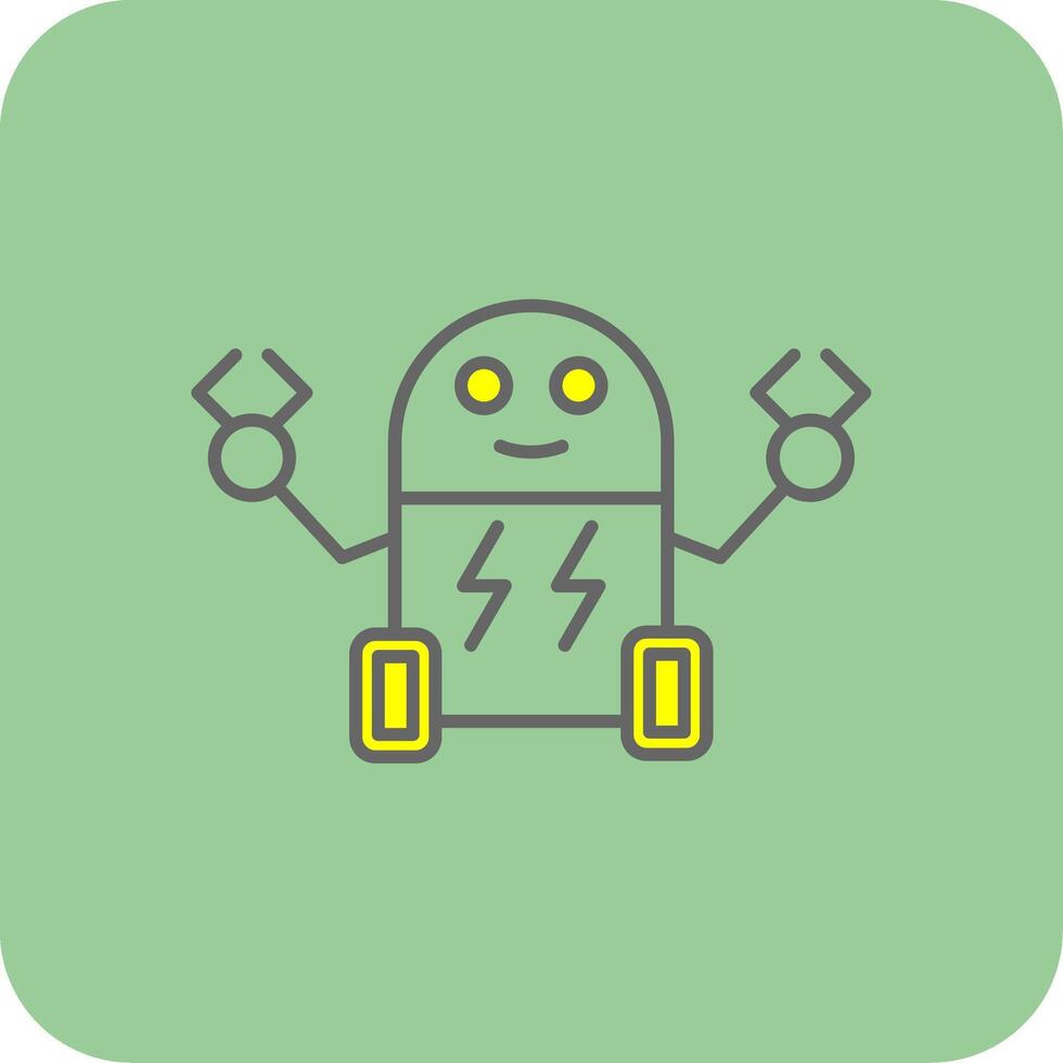 Cyborg Filled Yellow Icon vector