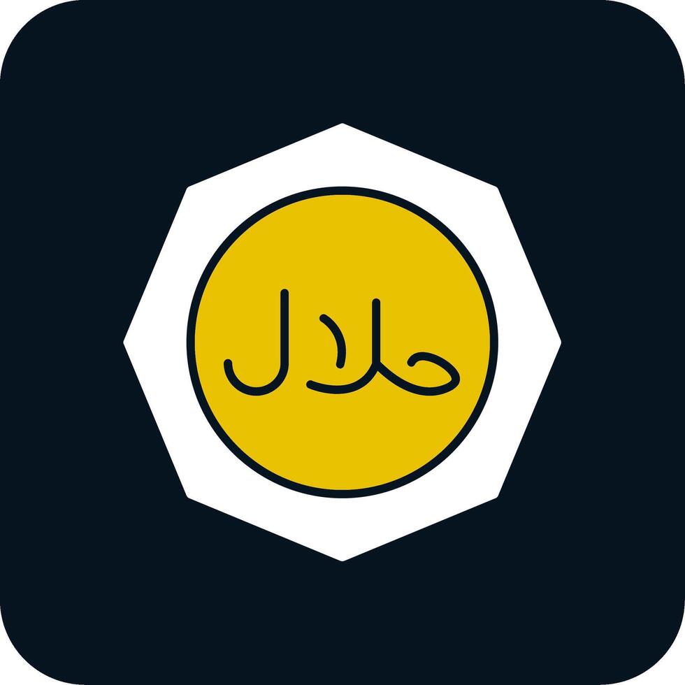 icono de dos colores de glifo halal vector
