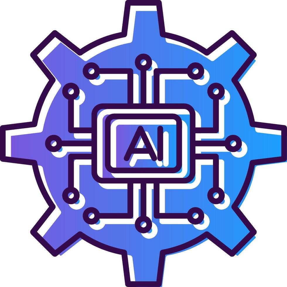 Artificial Intelligence Gradient Filled Icon vector