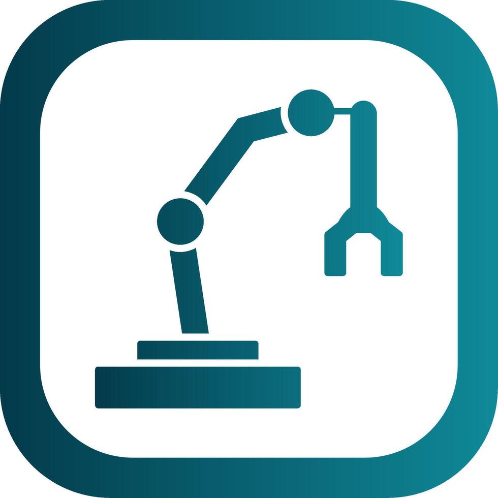 Robotic Arm Glyph Gradient Round Corner Icon vector