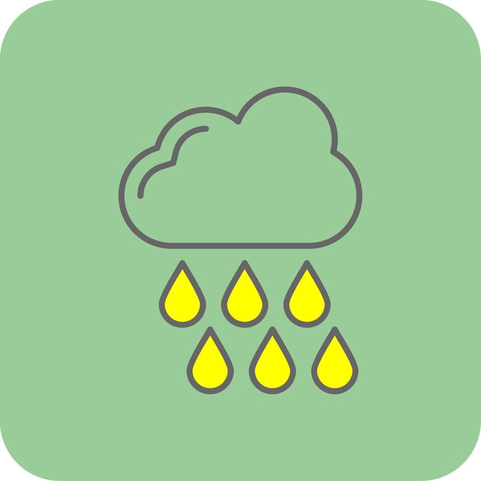 Rainy Filled Yellow Icon vector