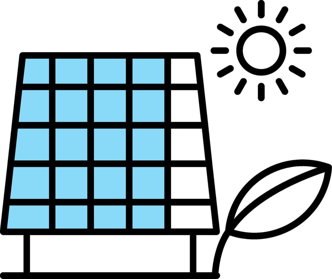 Solar Panel Filled Half Cut Icon vector