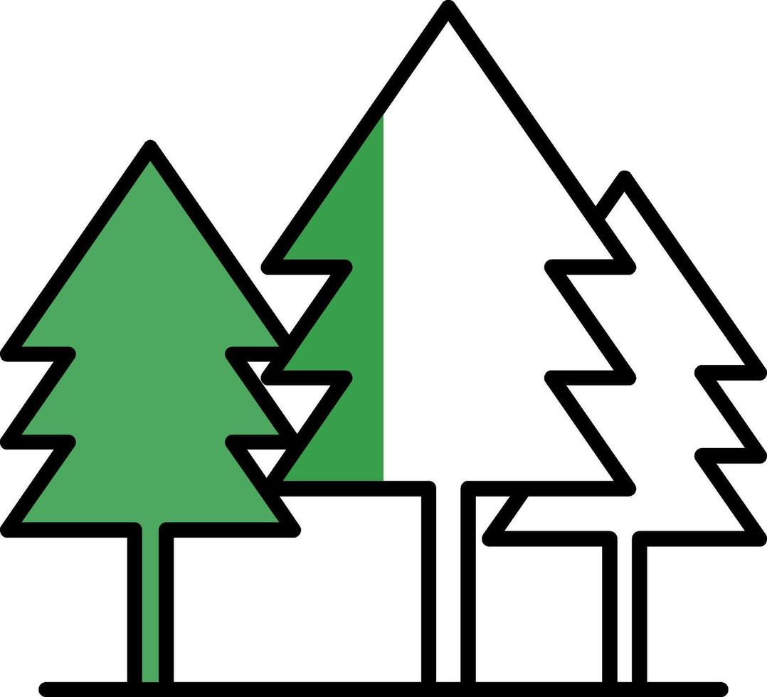 Tree Filled Half Cut Icon vector