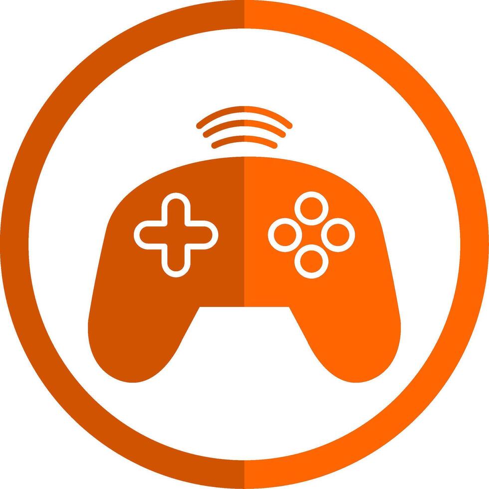 Controller Glyph Orange Circle Icon vector