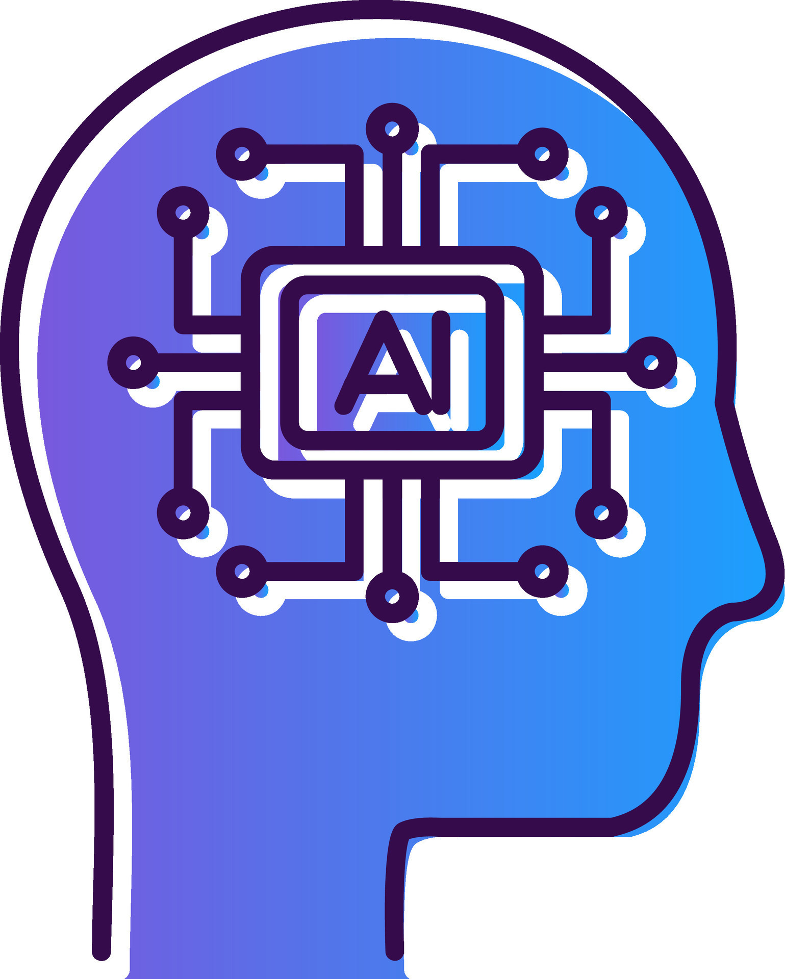 Artificial Intelligence Gradient Filled Icon 42763542 Vector Art at ...