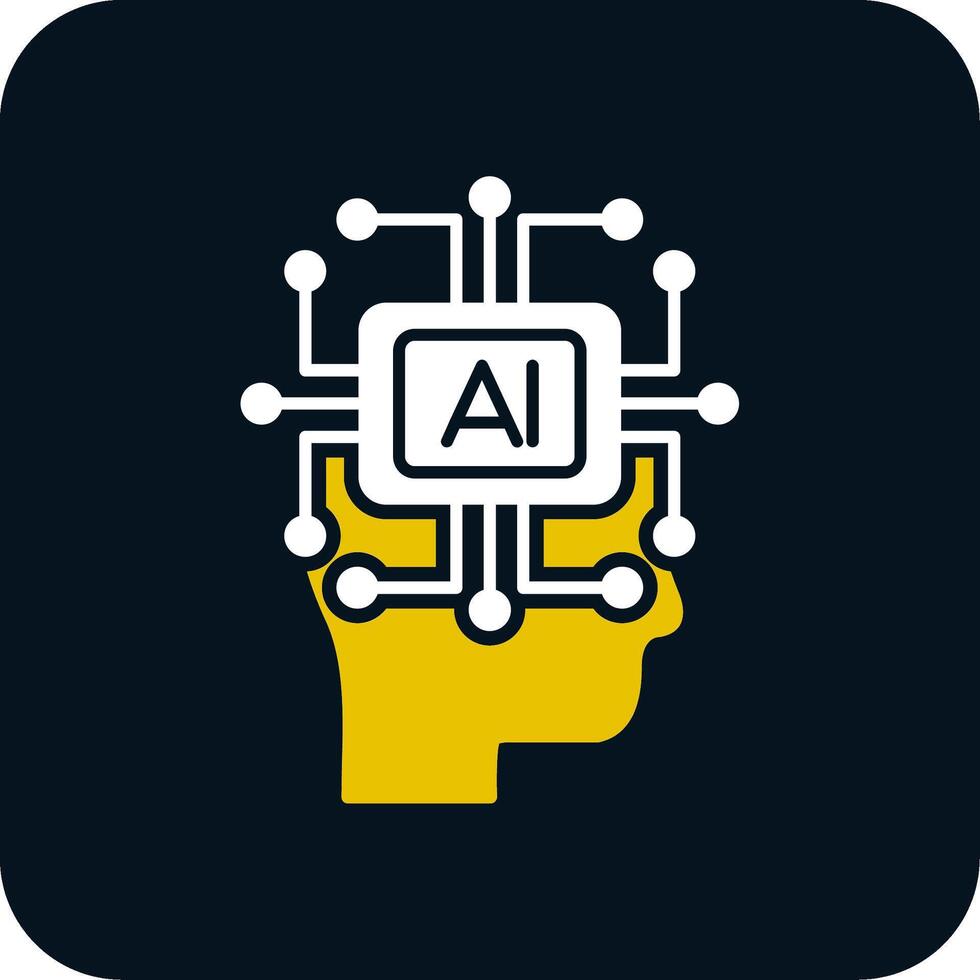 Artificial Intelligence Glyph Two Color Icon vector