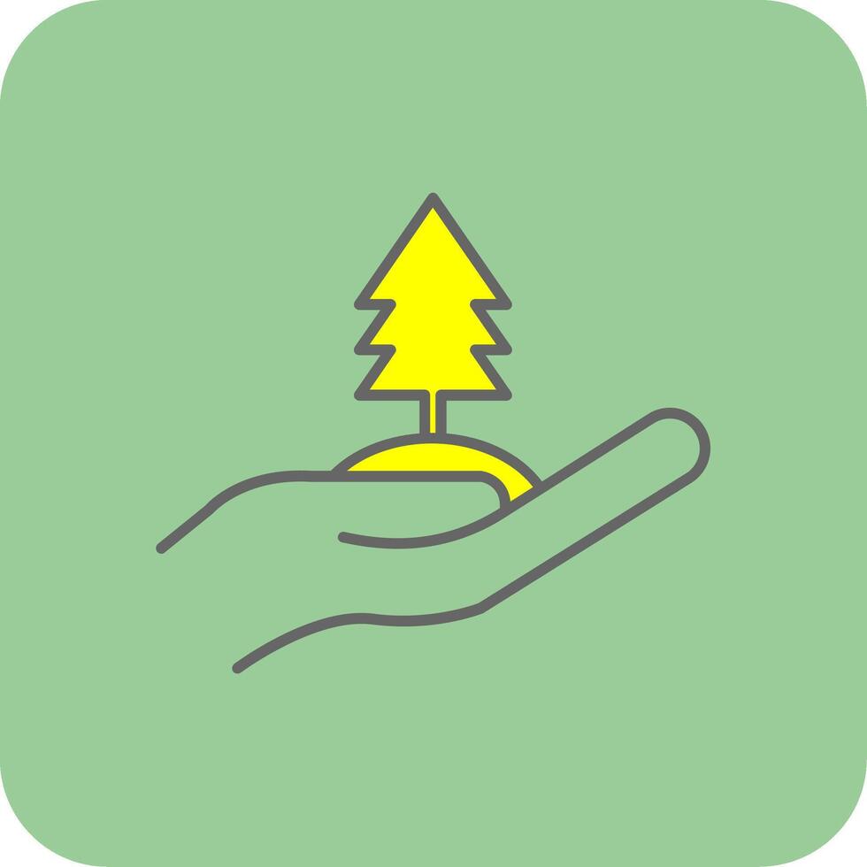 Tree Filled Yellow Icon vector