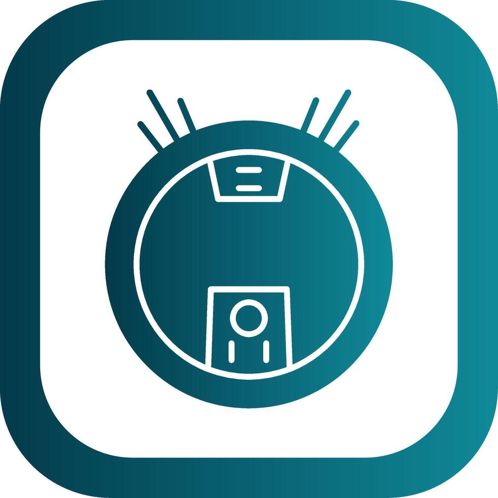 Robot Vacuum Glyph Gradient Round Corner Icon vector