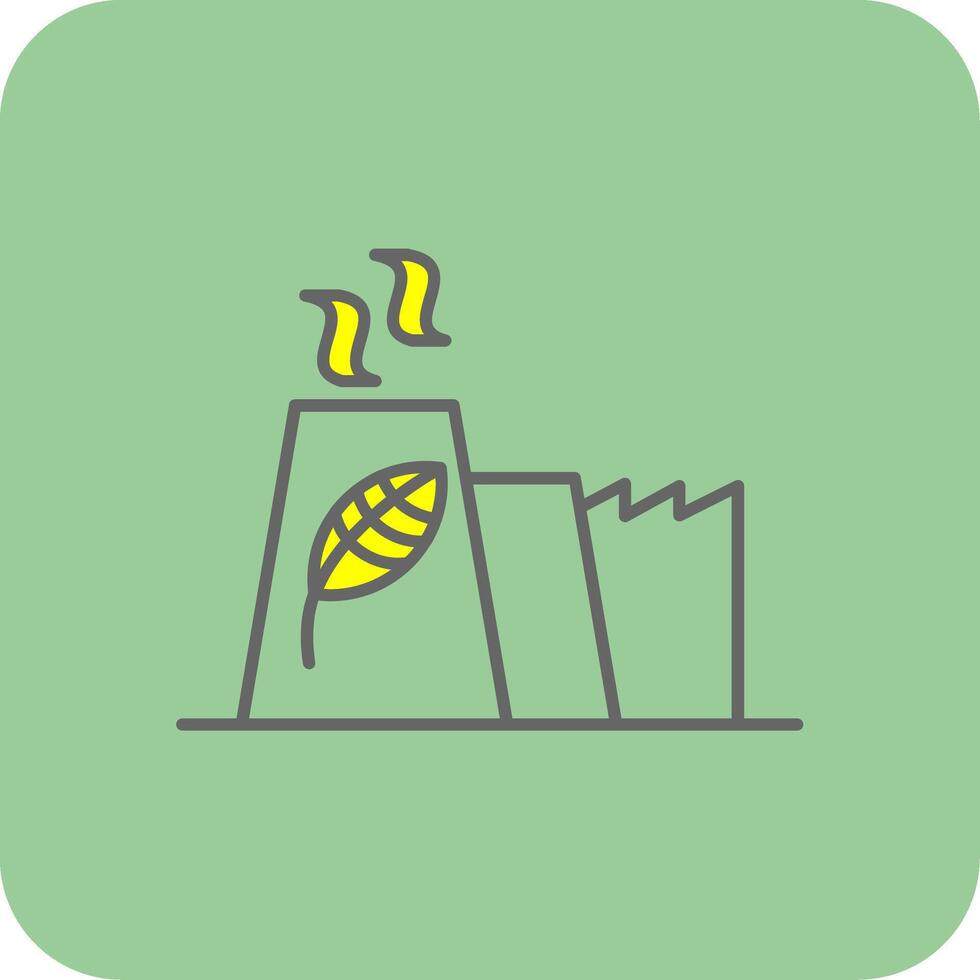 Eco Factory Filled Yellow Icon vector