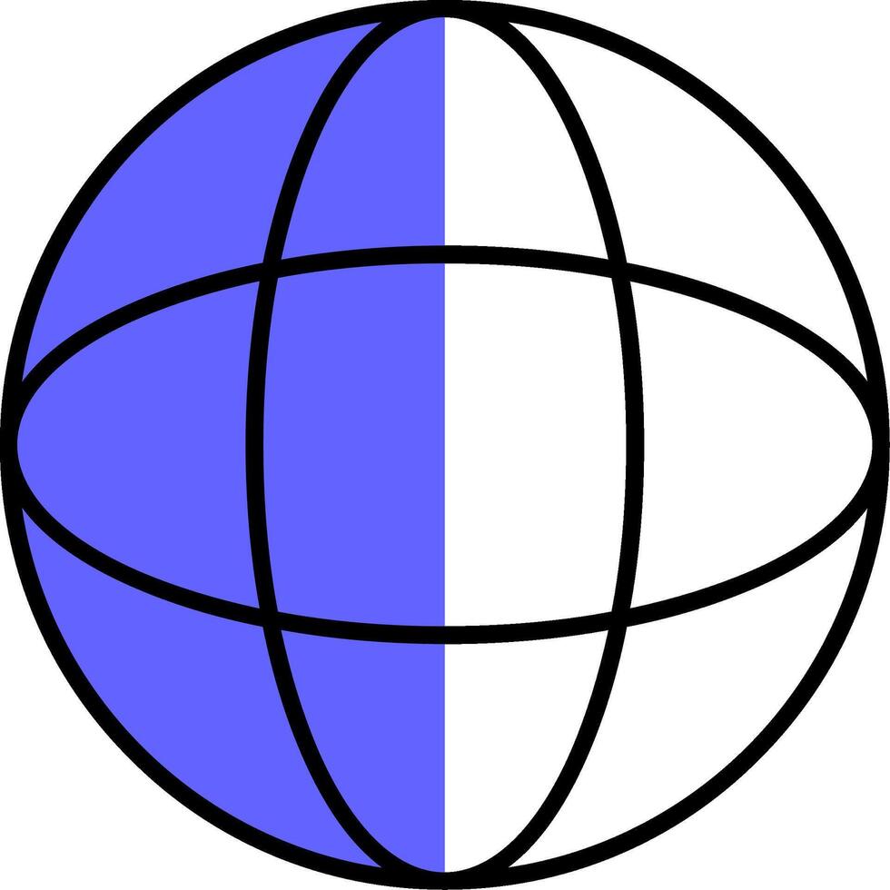 Globe Filled Half Cut Icon vector