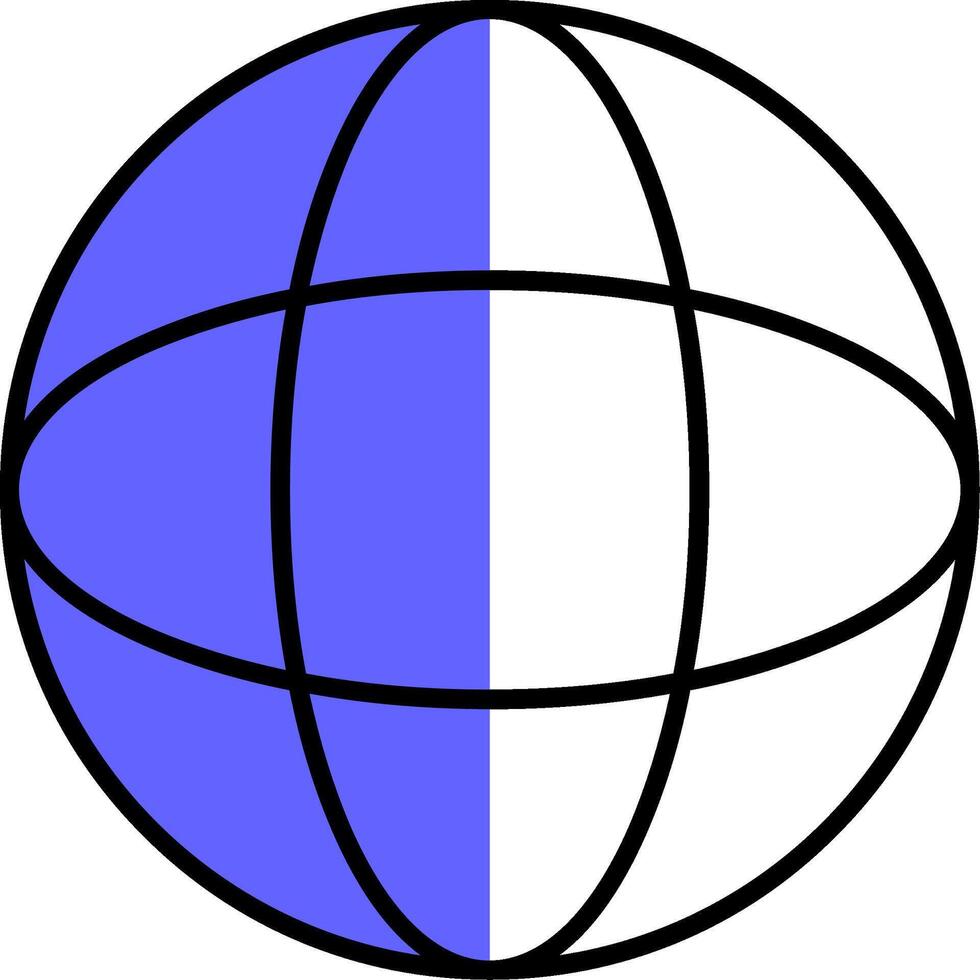 Globe Filled Half Cut Icon vector