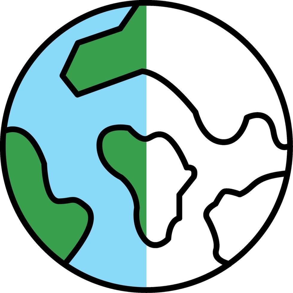 Earth Filled Half Cut Icon vector
